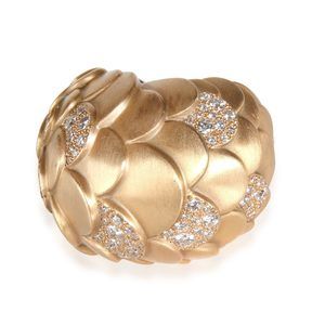 Pomellato Sirene Diamond Cocktail Ring in 18K Yellow Gold 1.32 ctw
